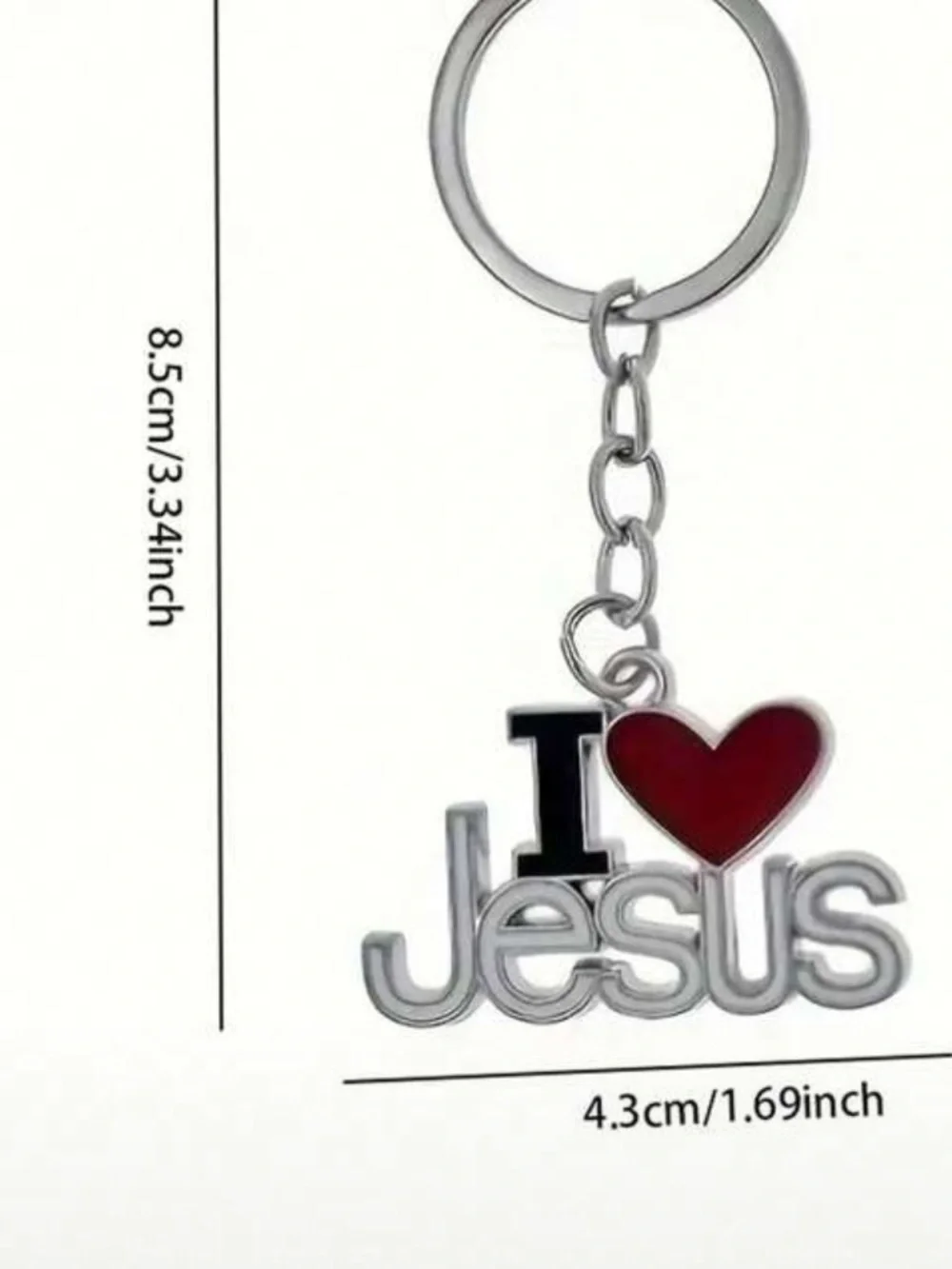 I Love Jesus Red Heart Pendant Keychain - Faith Jewelry